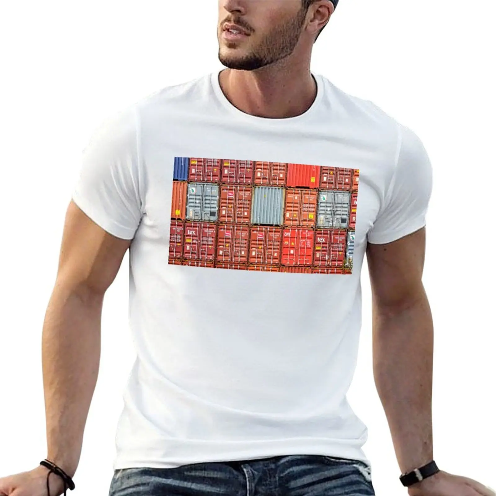 

The Stacked Shipping Containers T-Shirt t shirt man plain funny t shirts cotton T-Shirt