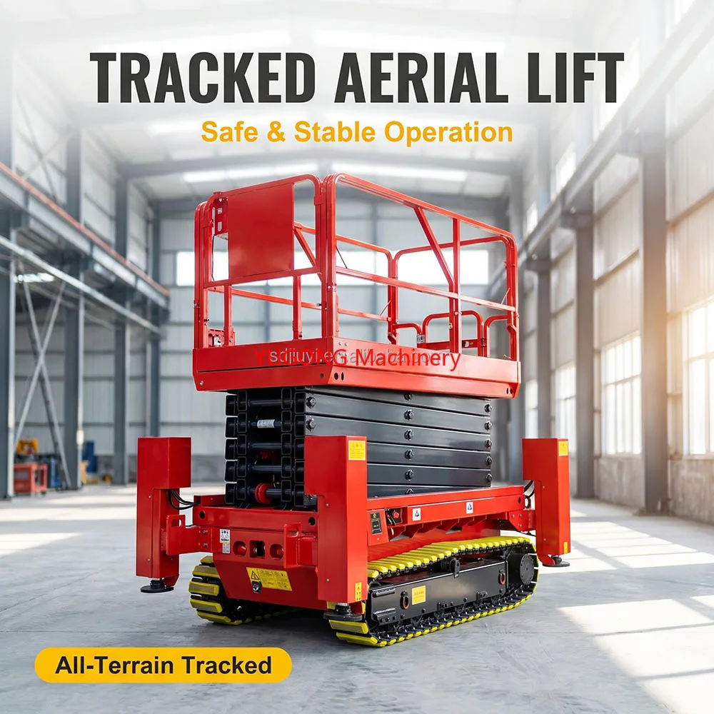 CE Mobile Scissor Crawler Lift Platform Hydraulic Working Platforms Lift Aerial Lift Platform For Construction Site Works