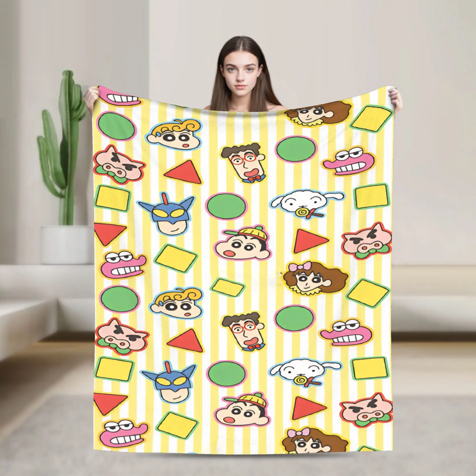 Crayon Shin-chan  Soft Warm Blanket  Picnic Plush Throw Blanket Graphic Home Decor Flannel Bedspread Sofa Bed Cover