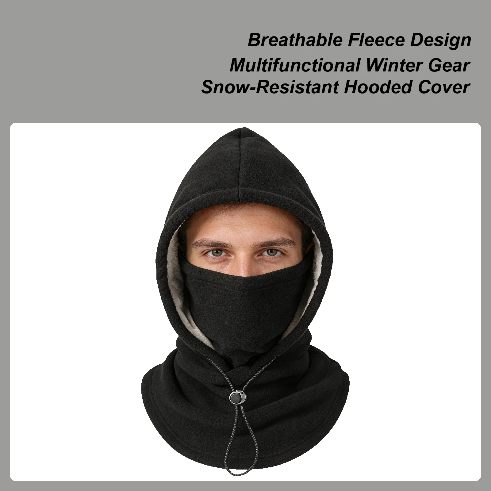 

Зимний чехол для лица, дышащий, ветрозащитный, теплый, регулируемый головной убор, зимний капюшон для лица для холодной погоды, езды на велосипеде, работы на открытом воздухе, пешего туризма