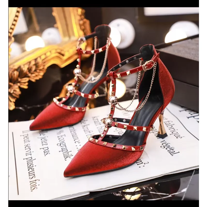 Brand Women Pumps Luxury Crystal Slingback High Heels Summer Bride Shoes Comfortable Triangle Heeled Party Wedding Shoes