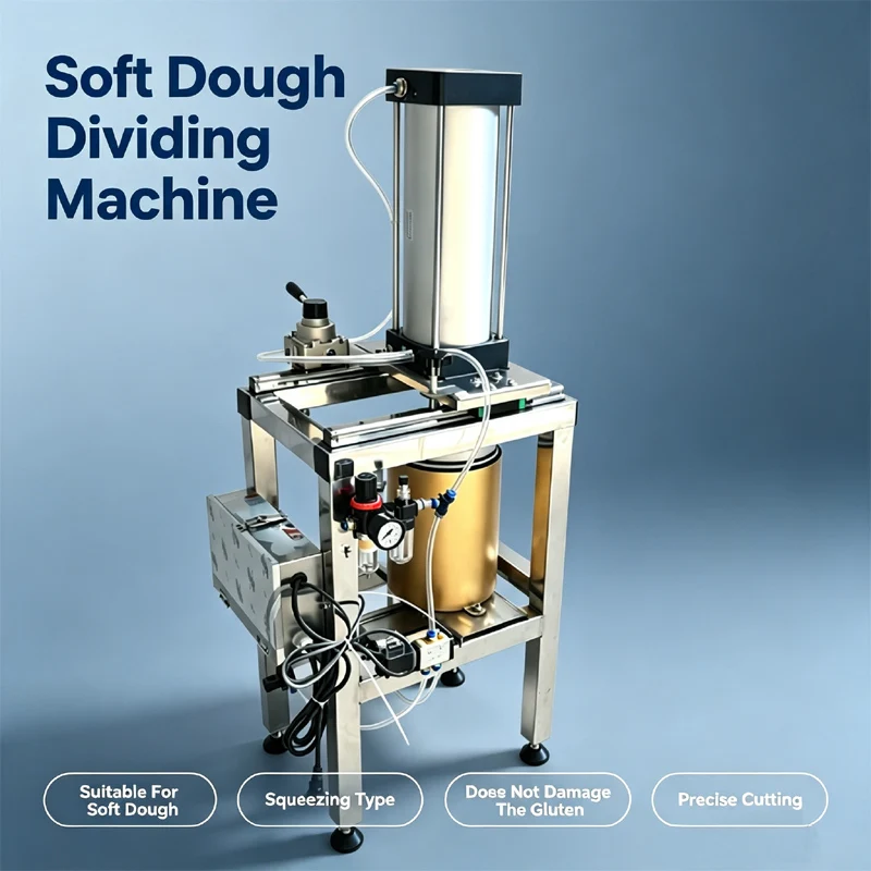 Soft Dough Dividing Machine Pneumatic Extrusion Style Process Soft Dough Cutting MachineFor Dumpling Bread Pizza