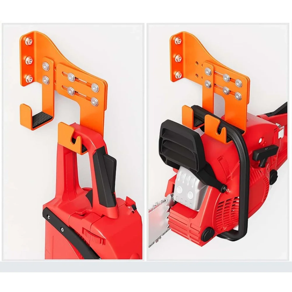 Heavy-Duty Adjustable Chainsaw Wall Mount With Protective Sponge Pads Anti-Slip Hooks Heavy Duty Wall Mount Garage