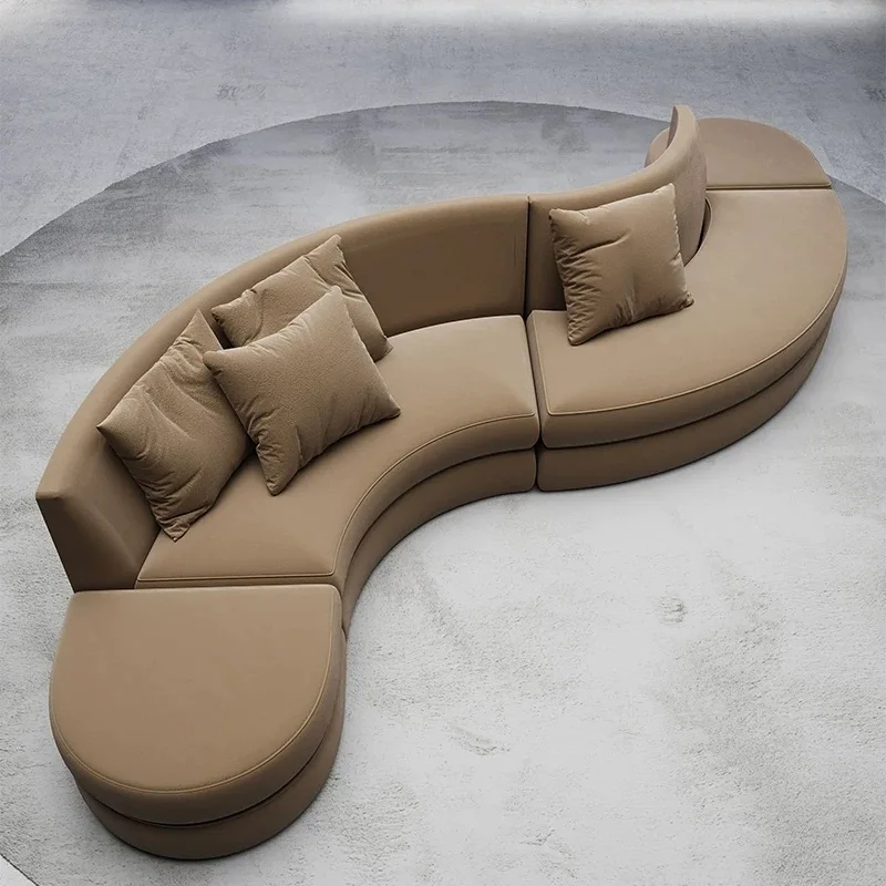 Factory Direct 2026 Modern Curved S-Shaped Sofa Creative Design for Apartment Hotel Clothing Store Beauty Salon Reception Area L