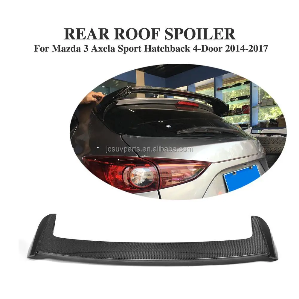 Carbon Fiber Rear roof Spoiler for Mazda 3 Axela Hatchback 2014-2017