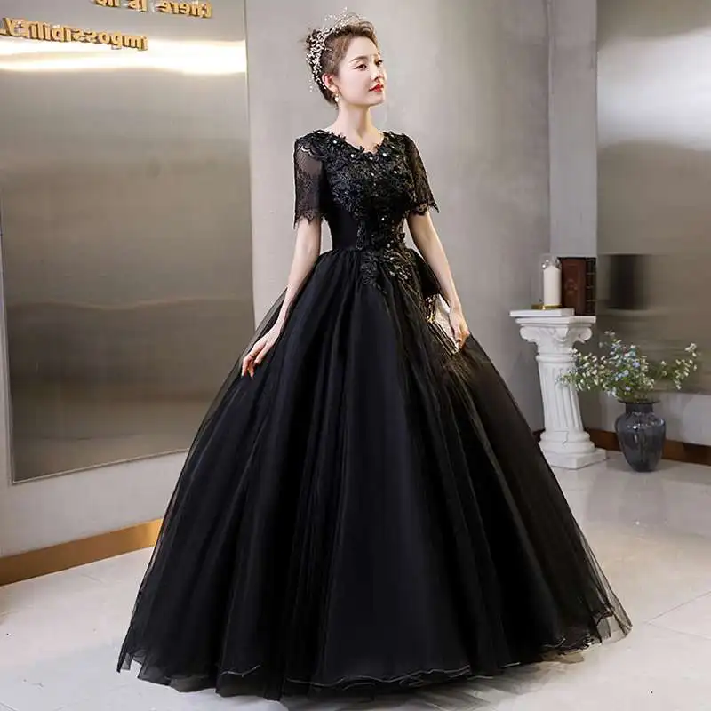 Robe de Rhde luxe avec appliques, robes de Quinceanera, robe de soirée vintage, robe éducative, grande taille