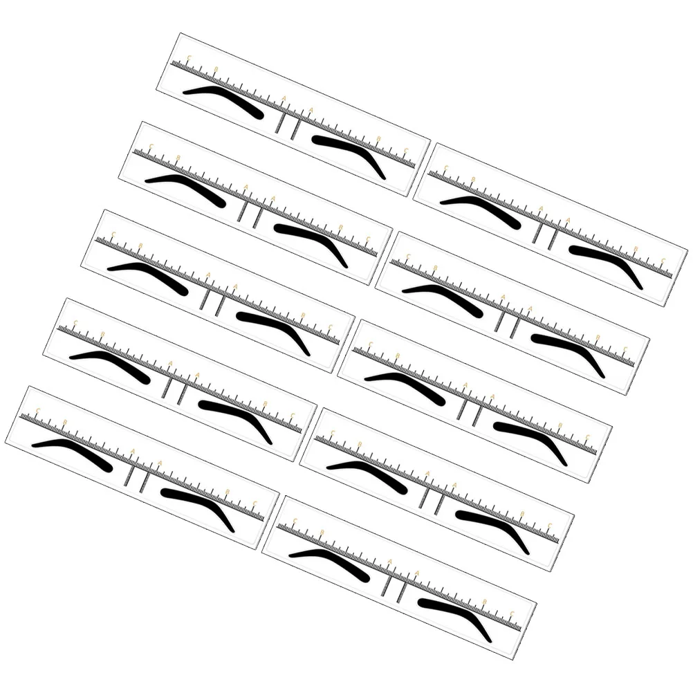 10 個の眉毛定規ステンシルテンプレートガイドメイクアップツール女性のための眉毛整形測定描画アクセサリー