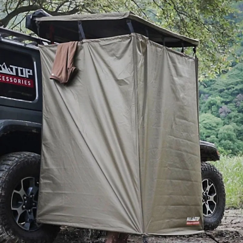Outdoor Car Side Shower Tent Waterproof Sunshade Folding Portable Camping Washing Bathing Tent for Vehicle Side Use view 2