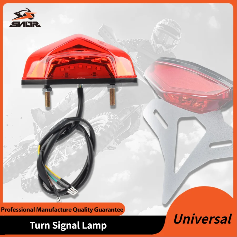 

SNOR задний фонарь для мотоцикла, светодиодный стоп-сигнал, стоп-сигнал заднего хода для ATV, скутера, велосипеда, задний фонарь, универсальные аксессуары