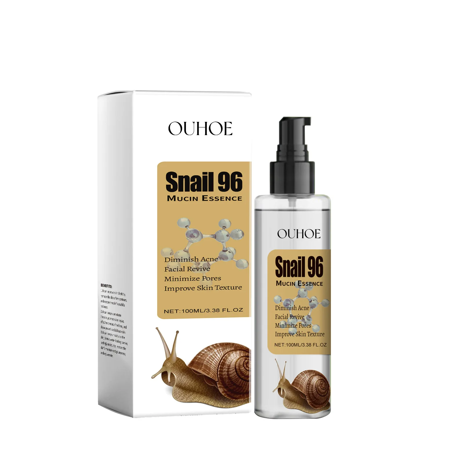 Snail 96 Mucin Serum Fade Fine Lines Shrink Pores Lifting Firm Hydrating Repairing Damaged Skin Moisturizing Brightening Essence