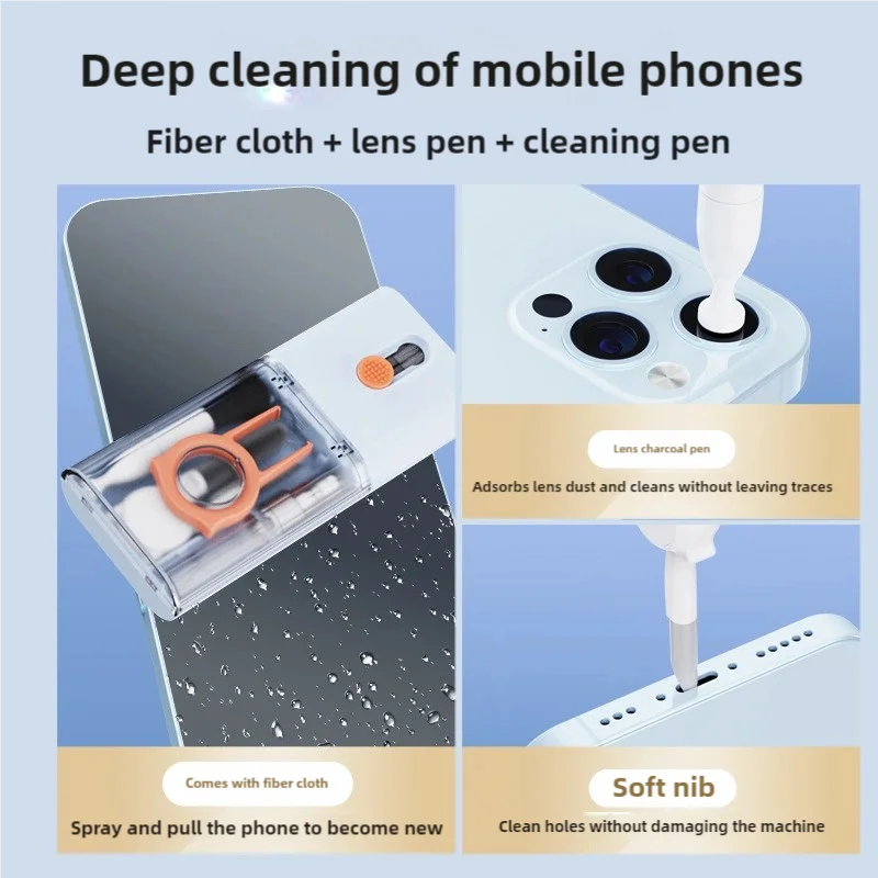 مجموعة تنظيف متعددة الوظائف مطورة لسماعات الأذن، قلم تنظيف لسماعات الأذن، تنظيف لوحة المفاتيح، تنظيف الكمبيوتر
