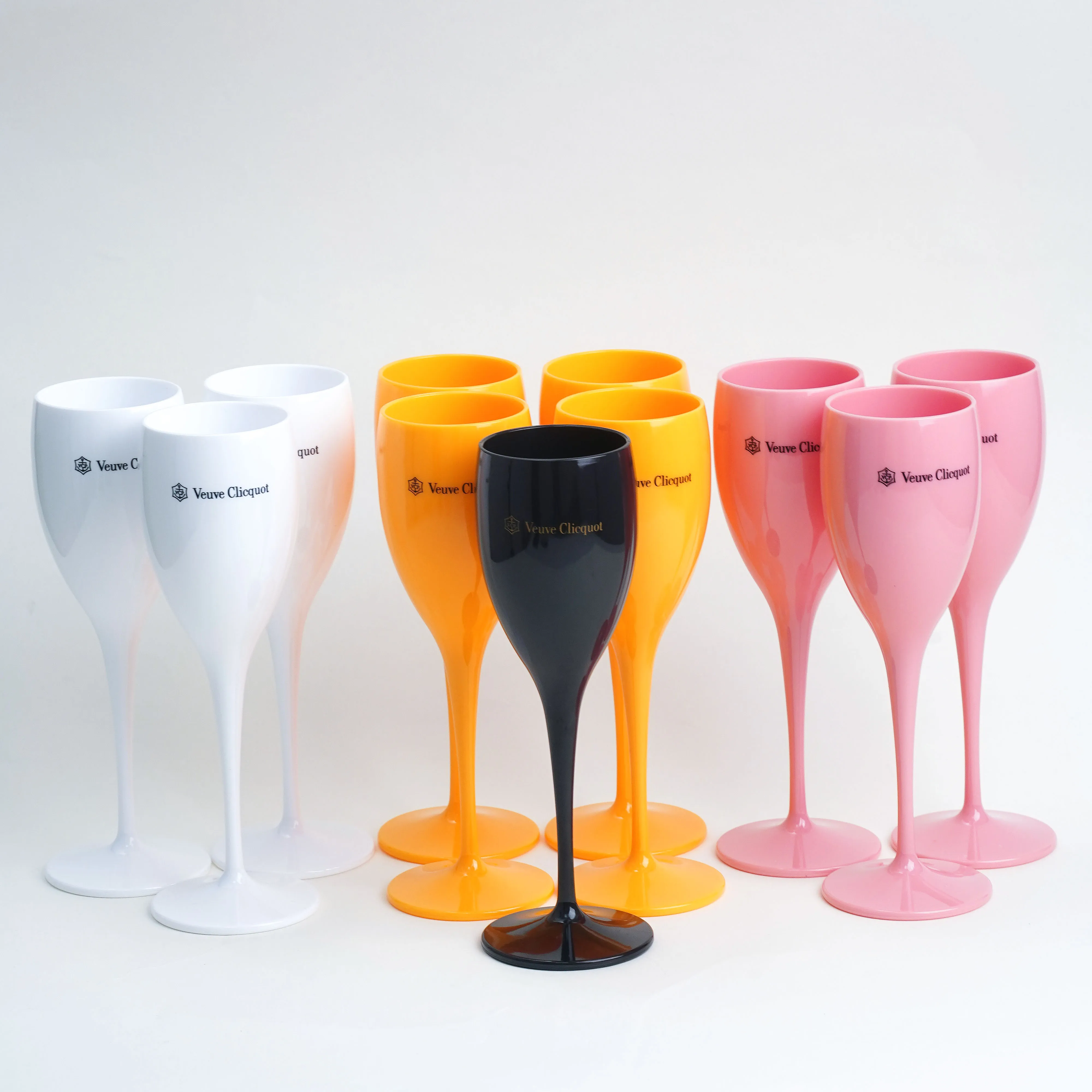 1 PCs Veuve Clicquot Flutes Glasses PP Plastic Wine Glasses Dishwasher-safe White Acrylic Champagne Glass Transparent Wine Glass