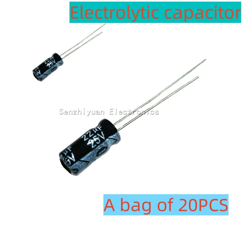 Электролитический конденсатор 22 мкФ/25 В Объем: 4x7