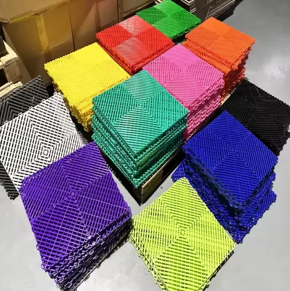 Strong Pp Interlocking Plastic Garage Floor Tile for Car Wash Room Showroom Swimming Pool