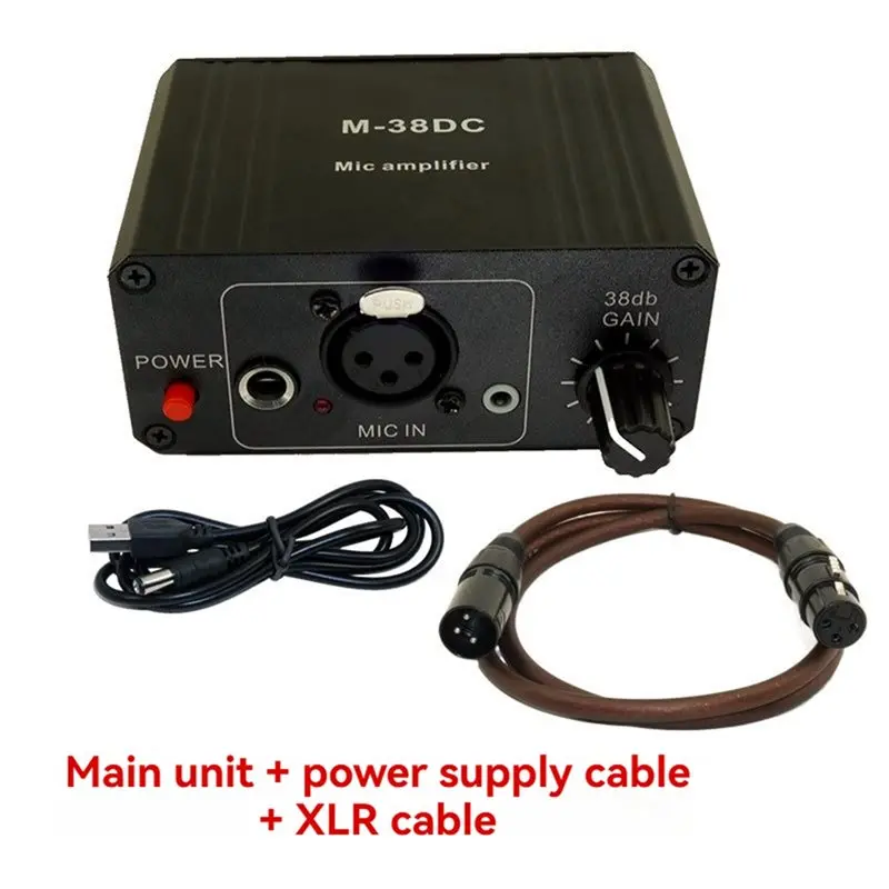 【SLEEK 】مضخم ميكروفون محمول عالي الكسب 48 فولت قوة فانتوم XLR مخرج ميكروفون للميكروفونات الديناميكية/المكثفة #5