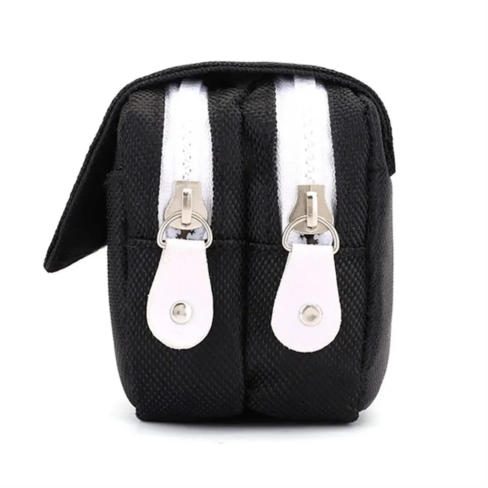 

Solid Color Black Pencil Case High Capacity Oxford Cloth High Capacity Pencil Bag Double Layers Pencil Pouch