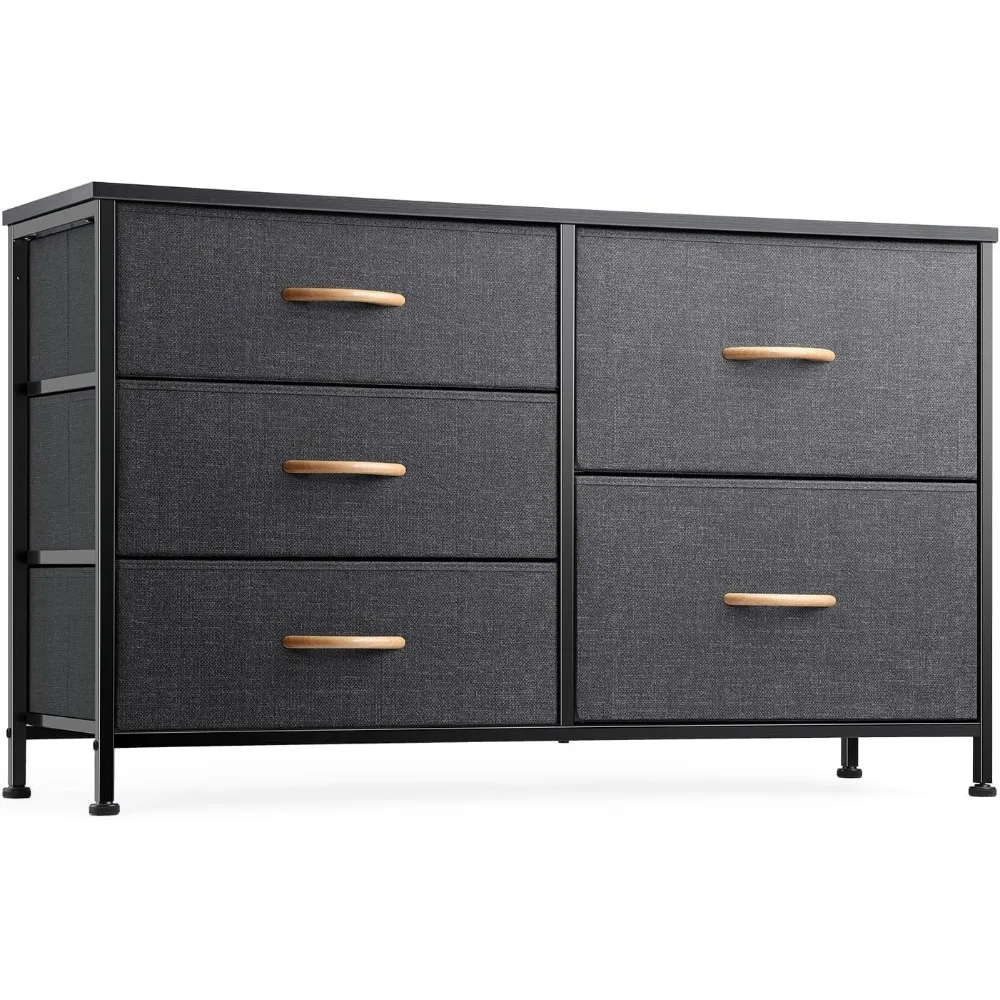 

Dresser for Bedroom with 5 Drawers, Storage Drawer Organizer, Wide Chest of Drawers
