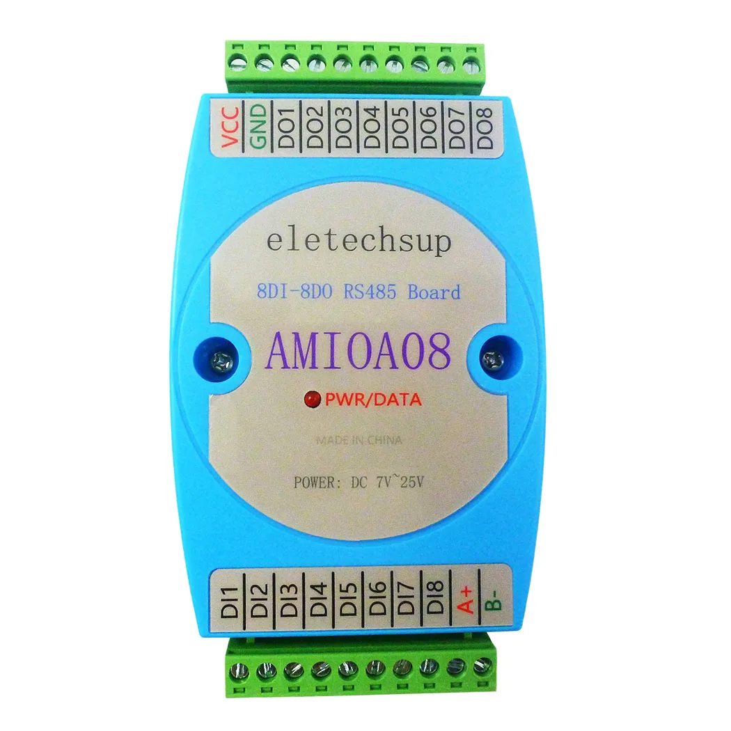 AMIOA08 DC 12V 24V 8DI-8DO RS485 Isolated Communication Digital Input and Output MODBUS RTU PLC Module Efficiency Reliability