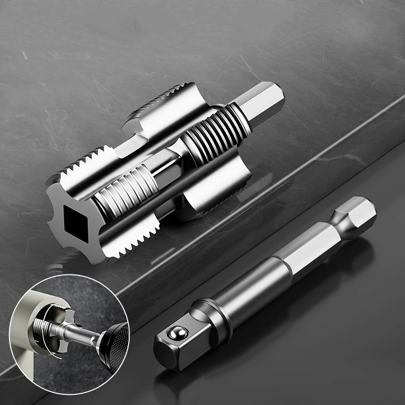 Pipe Threader Tool Internal External Threading Kit PPR PVC Drill Attachment Heavy Duty Die Set-Dual Function