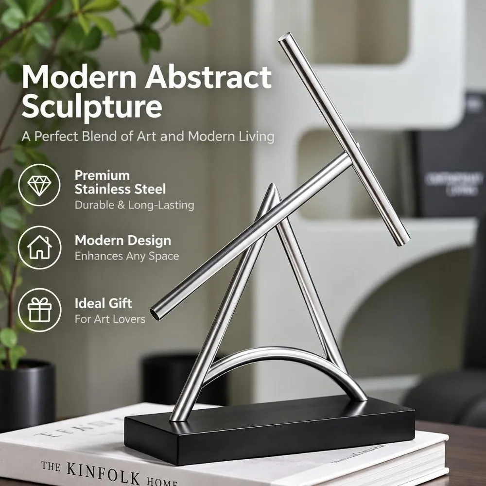 Metal Chaos Pendulum Geometric Rotating Structure Perpetual Motion Ornament Imported Bearing Rotating Art Decor