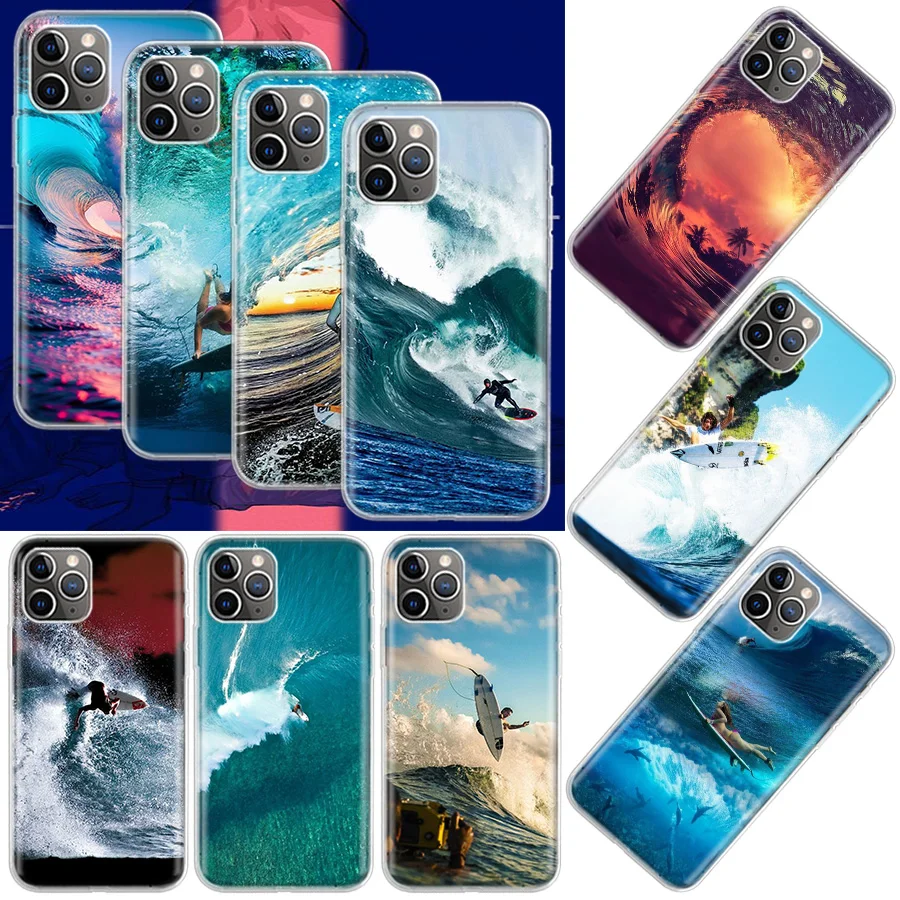 Adventure Surfing Free Travel Phone Case For Apple Iphone 12 Mini 14 13 15 Pro Max 11 X XS XR 16 Plus Cover Shell Coque