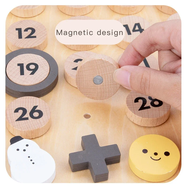 Kids Montessori Learning Calendar Cognition Time Week Month Ornaments Nordic Wood Toys Preschool Educational Toys for Children