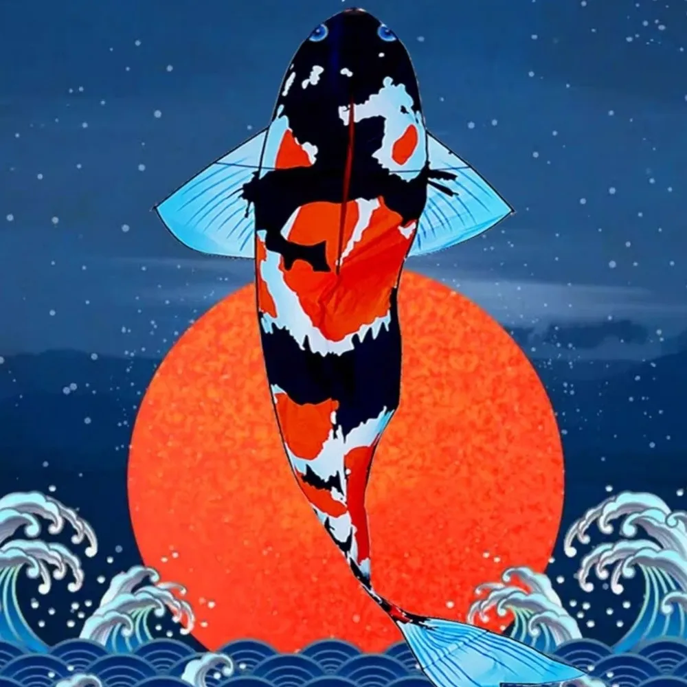 جديد سهل الطيران طائرة ورقية كبيرة على شكل سمكة جيدة تحلق 100 متر خط طائرة ورقية للأطفال طائرة ورقية 3m Ripstop الحيوان كوي طائرة ورقية للأطفال والكبار