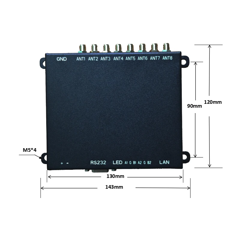 WYUAN UHF RFID 4/8 puertos SMA lector fijo dividido escritor 860-960MHz lectores de tarjetas de Control de acceso para supermercado no tripulado