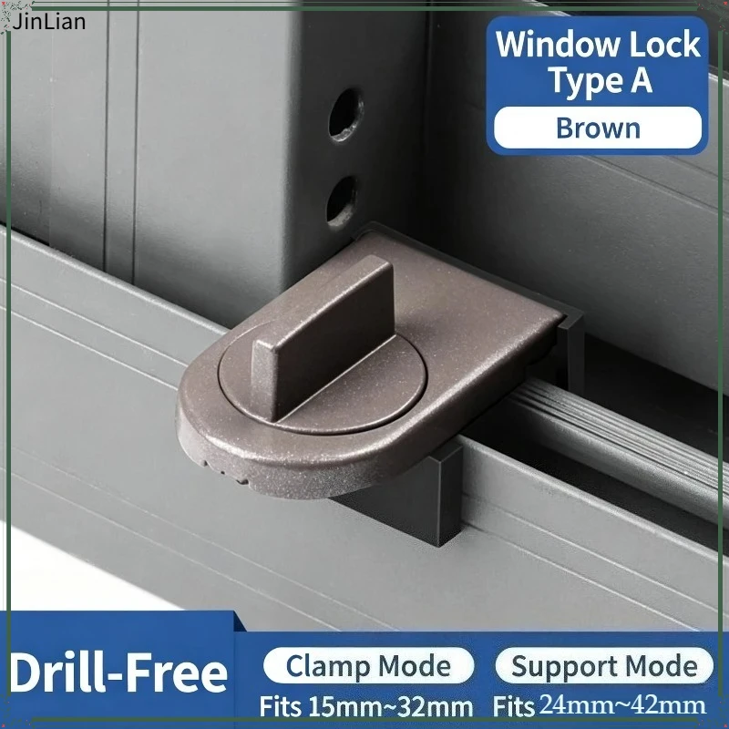 6pcs Window Locks Screen Door Fastening Clips Living Room Sliding Door Safety Locks Safety Locks Sliding Door/Windows Stoppers