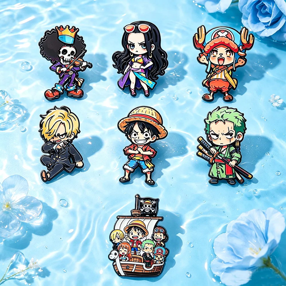 Anime One Piece Merchandise - 3-7Pcs Anime Chibi Luffy Enamel Pins