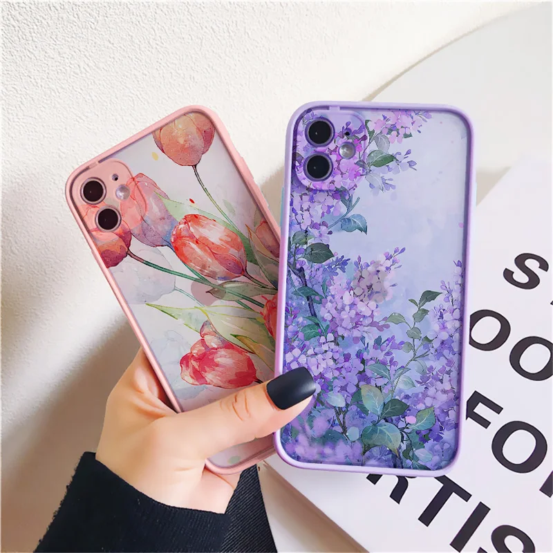 Vintage Leaves Flower Phone Case For iPhone 16 15 12 14 11 13 Pro Max Case For iPhone X XR XS 8 7 Plus SE2 Shockproof back Cover