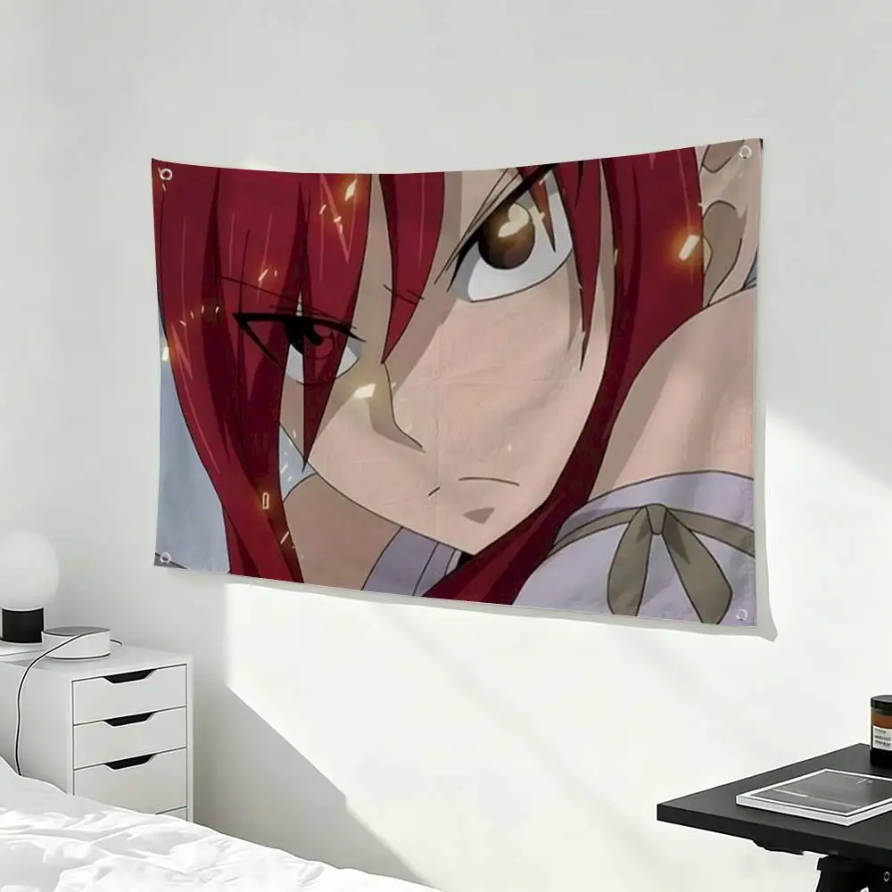 Erza Scarlet Anime Fairy Tail  Flags Wall Hanging Tapestry Outdoor Garage Room Decorative flag Background Blanket