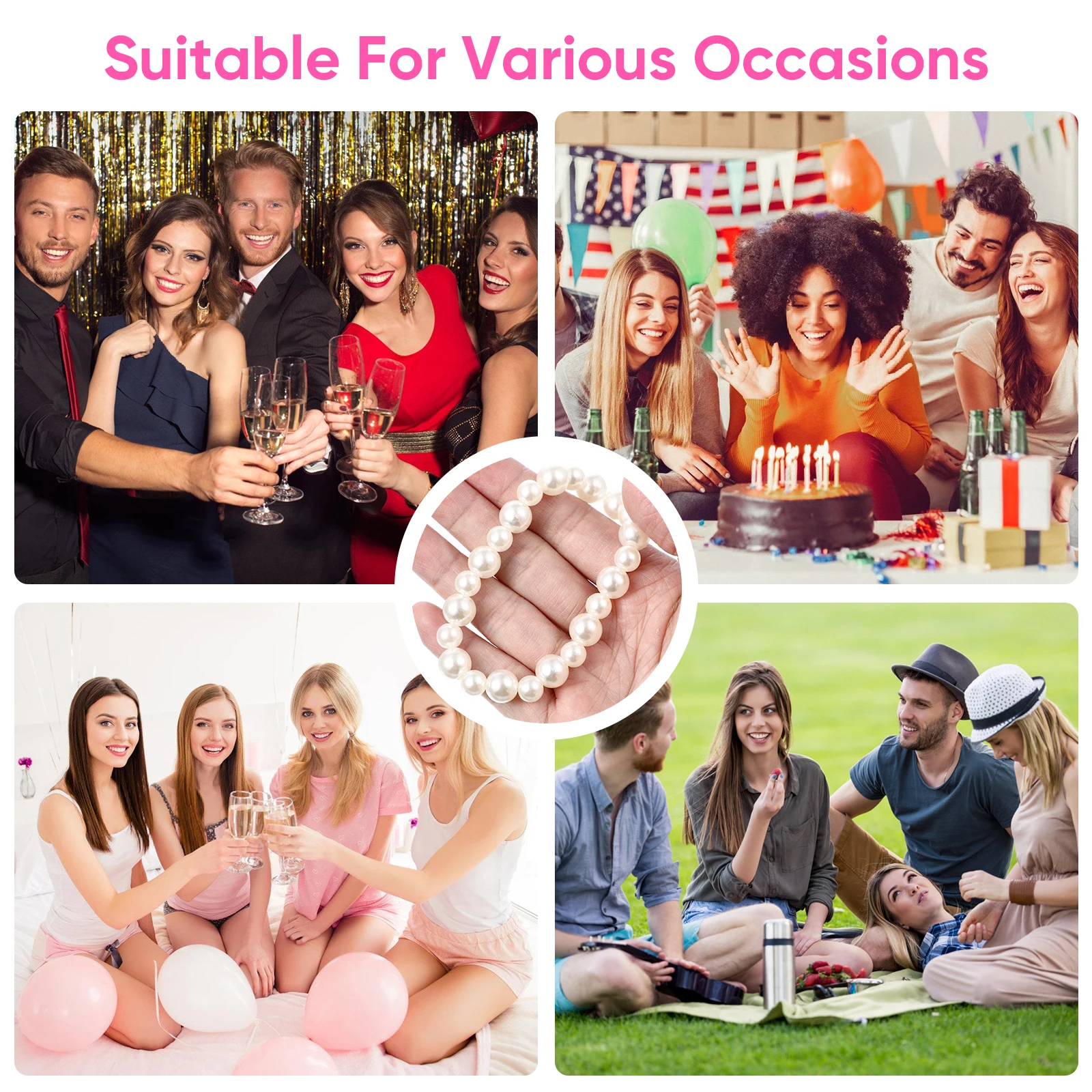 

1Set Faux Pearl Beads White Assorted Sizes Jewelry Making DIY Crafts Bracelet Necklace Earring Spacer Beads Pearls for Crafts