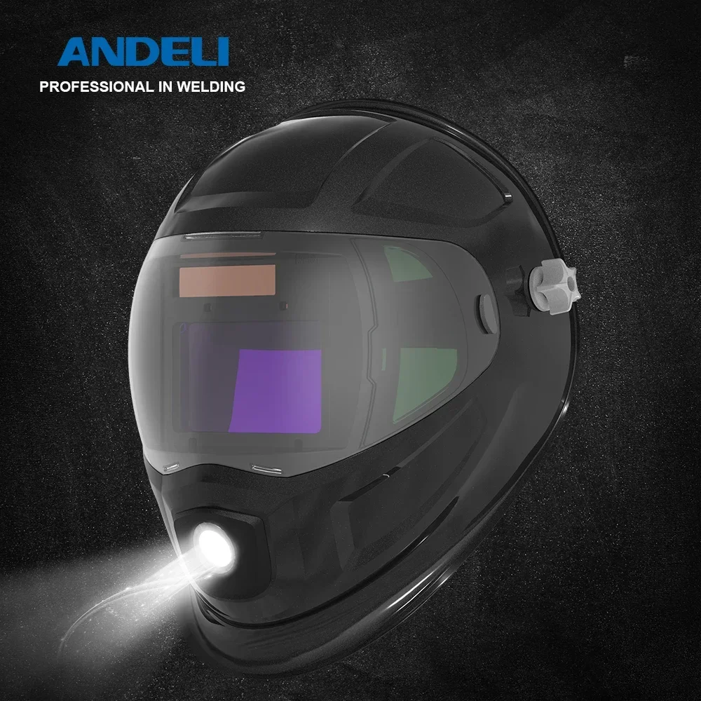 ANDELI Auto Darkening Welding Helmet ADL-MA900VL-E Adjustable MIG TIG MMA CUT Welding Mask with LED Light for Welding Machine