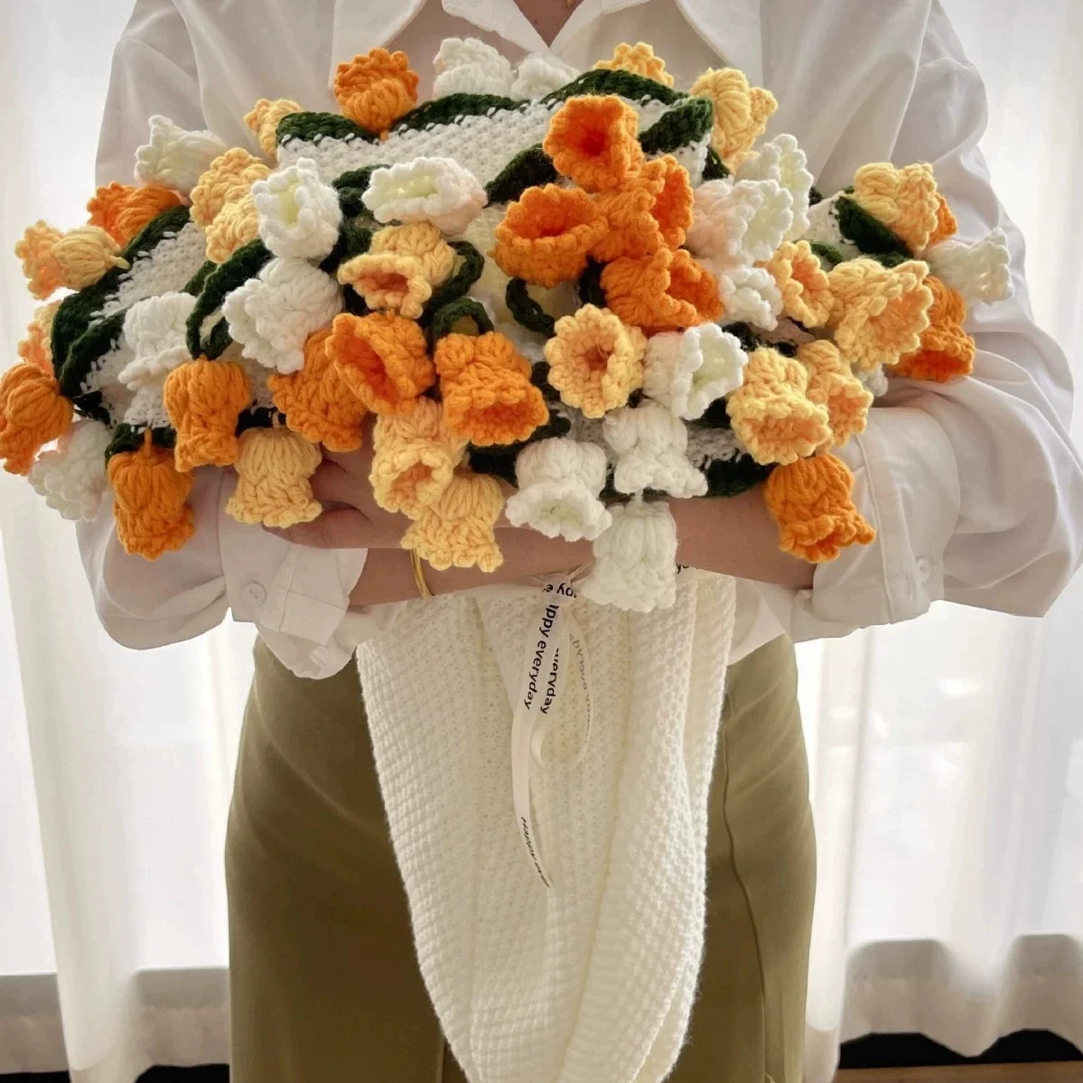 Flower Bouquet Blanket, Crochet Flowers Bouquet Throw Blanket, Handmade Crochet Rose Blanket for Mother's Day Birthday Wedding
