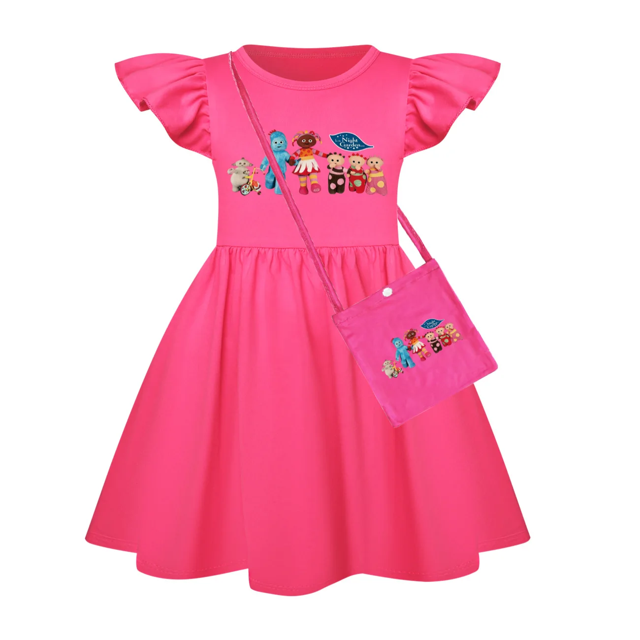 Cartoon TV in The Night Garden Dress Kids Makka Pakka Graphic Clothes Baby Girls Flying Sleeve Casual Dresses Children Clothing