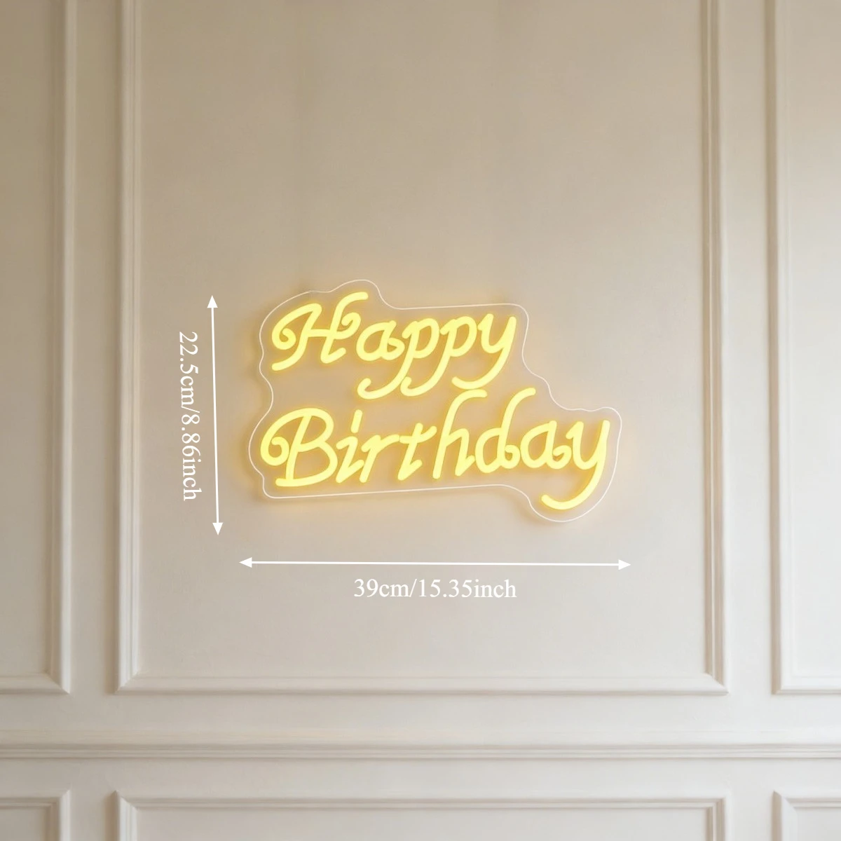 Happy Birthday Neon Sign LED Light Decor USB Rechargeable Wall Art Night Light for Bedroom Living Room Kids Room Table Top Desk