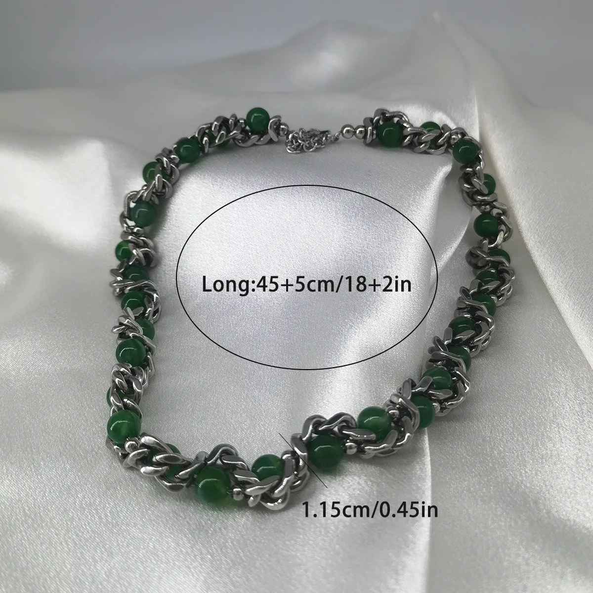 Imitation Perle Achat Perlen Halsketten Kubanische Kette Edelstahl Männer Frauen Personalisierte High-end-Halskette Mode Schmuck – Detail 1