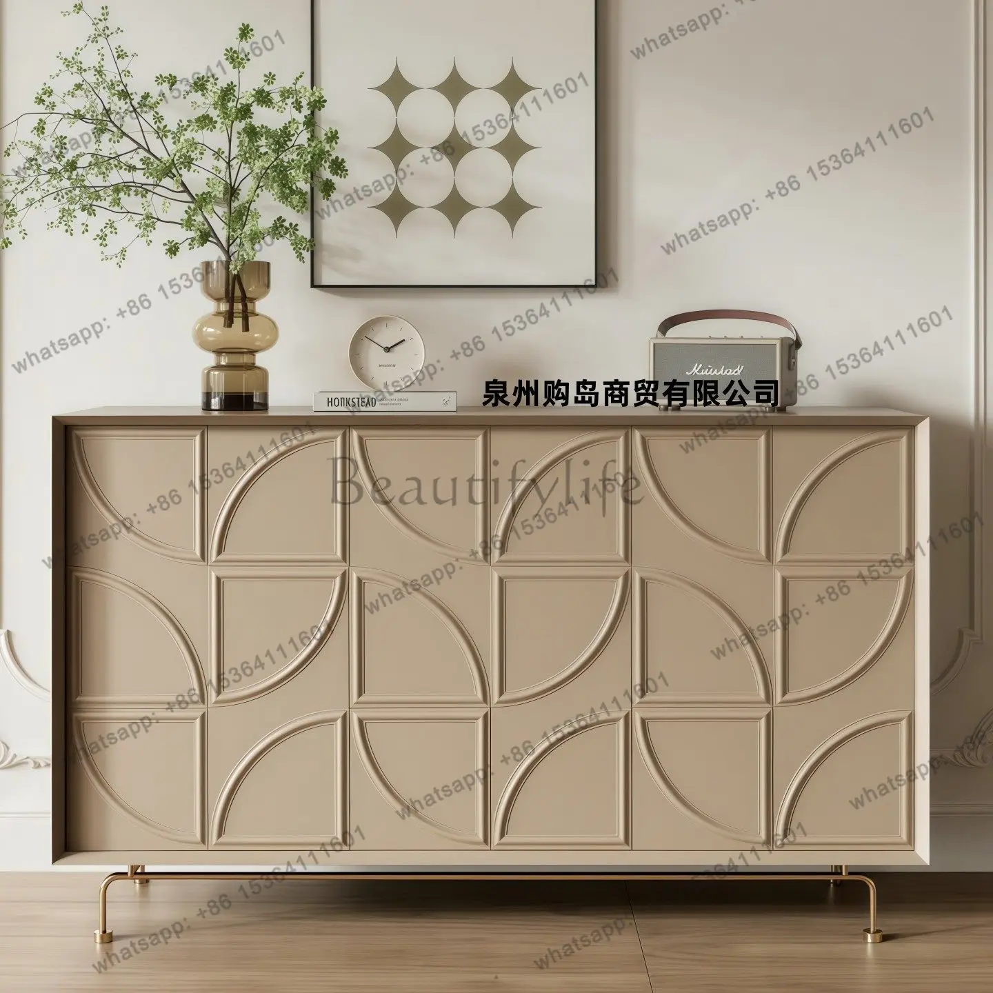 Italian minimalist lacquered dining side entrance cabinet living room wall storage storage decorative cabinet