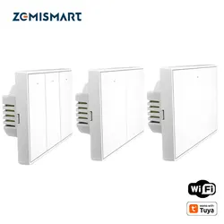 Zemismart WiFi 1 2 3 4 Gangs Wall Light Switch With Neutral Work with Tuya App Remote Control US Interruptor Alexa Google Home