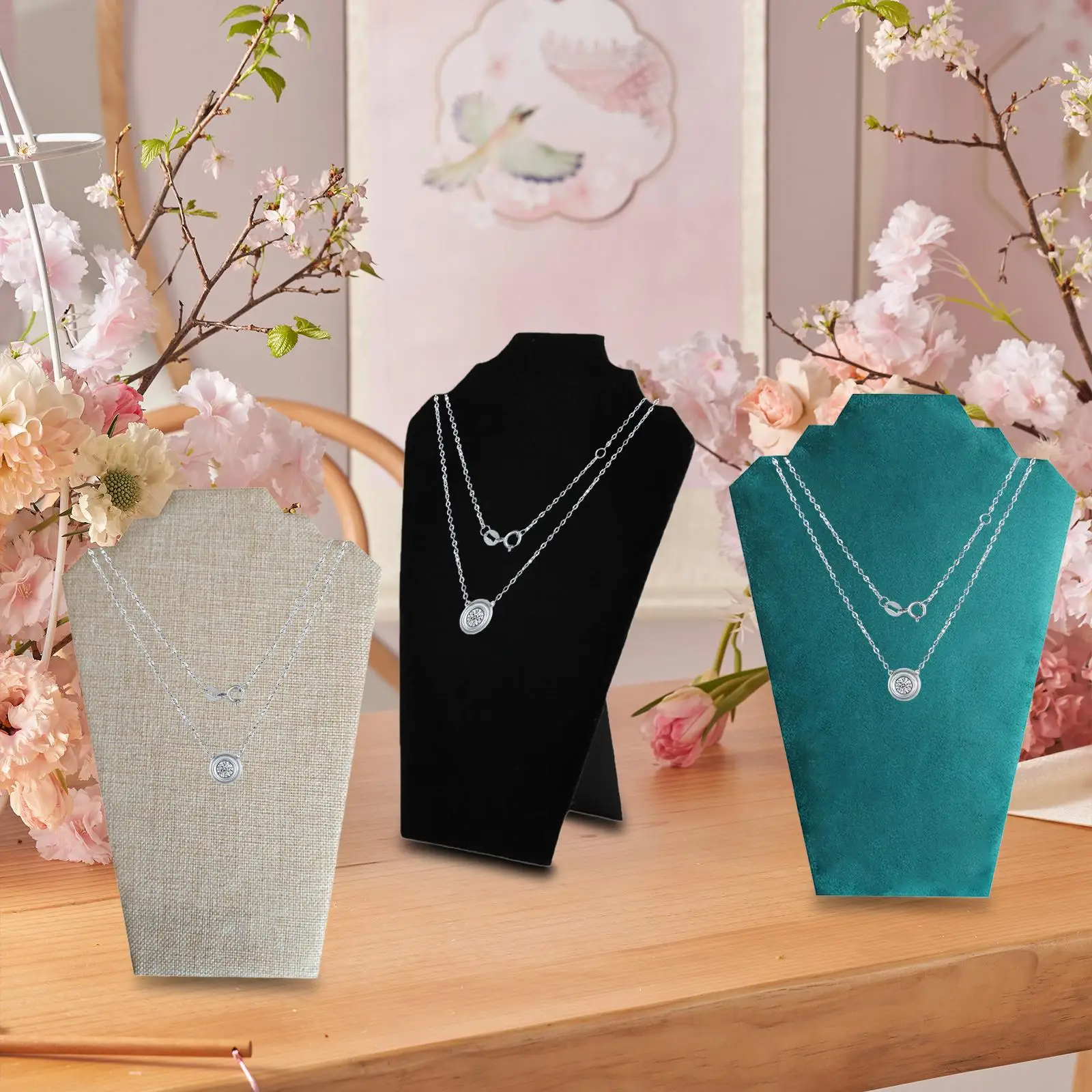 حامل عرض القلادة، حامل عرض المجوهرات القابل للطي، تمثال نصفي قابل للطي لخزانة الأعمال المنزلية