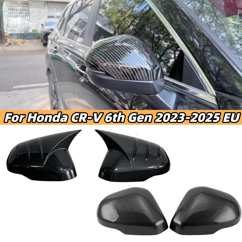 

For Honda CR-V CRV 6th Gen 2023 2024 2025 Hybrid Pair Car Side Rearview Mirror Cover Glossy Black/Carbon Look Wing Mirror Caps