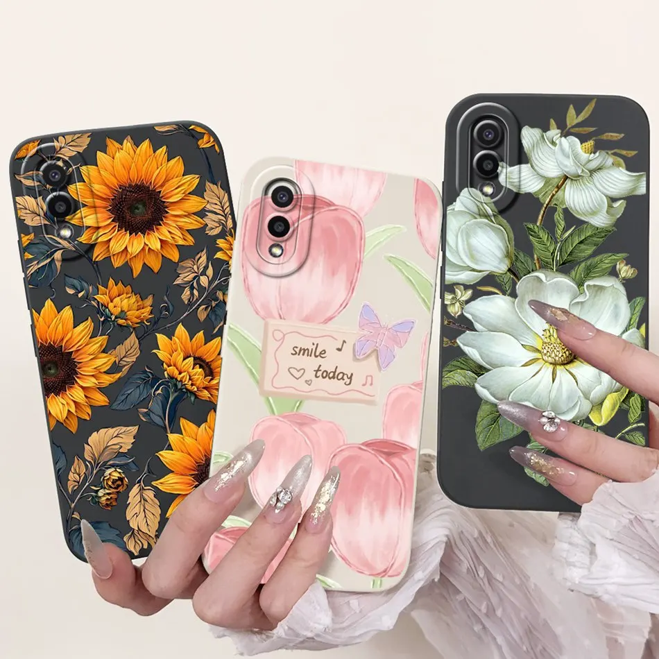 For Samsung Galaxy A02 A02s Phone Case Samsung A02 A02S SM-A025F A022G Elegant Floral Printing Soft Silicone Shockproof Cases