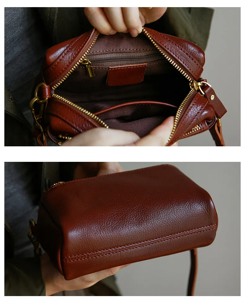 Modische, handgefertigte Damen-Umhängetasche aus echtem Leder, ideal für Wochenendausflüge, luxuriöse Qualität, hochwertige Rindsledertasche. – Detail 4