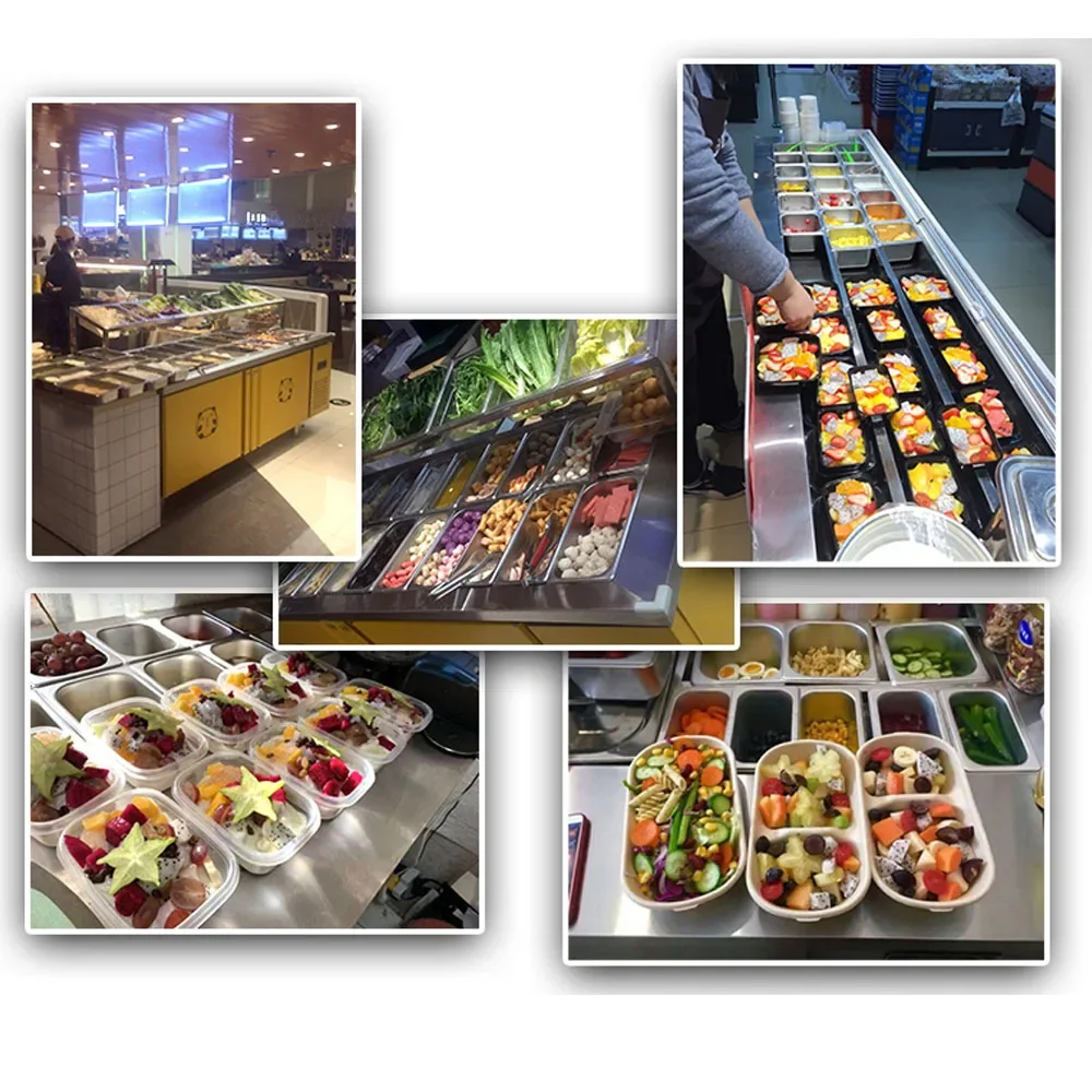 China made food grade no 1 salad bar refrigerator commercial salad bar counter top refrigerator