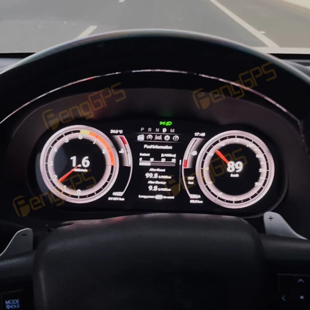 12.3 Inch Digital Cluster For Toyota Hilux 2016-2024 LCD Instrument Panel Virtual CockPit Speed Meter Dashboard Car Accessories