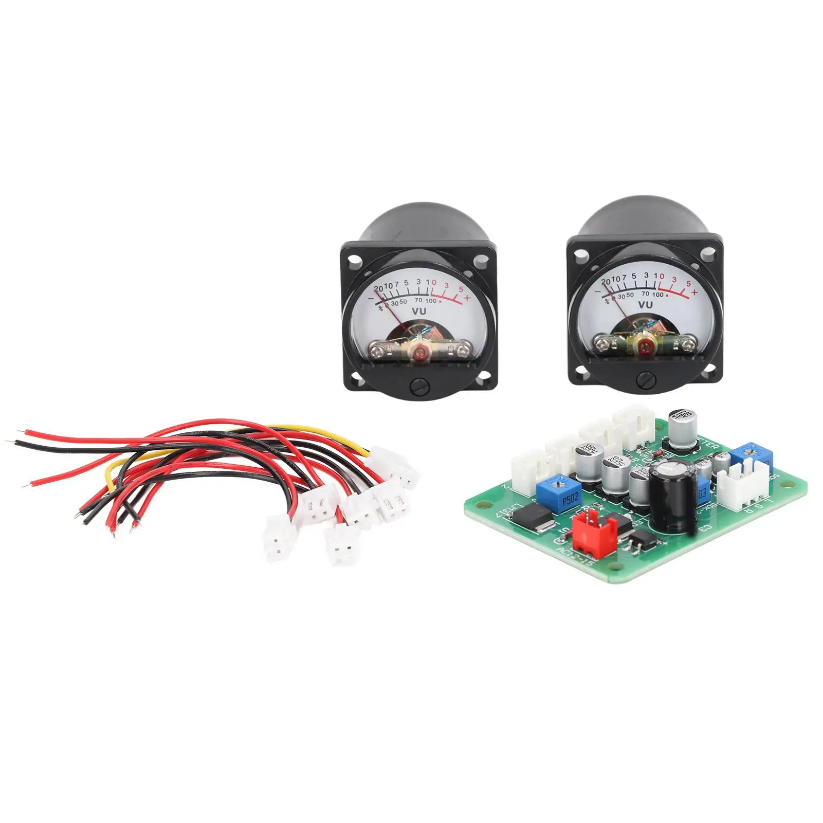 

2Pcs VU Meter Panel Kit with Warm Backlight - Audio Level Amplifier Driver Board & Cable