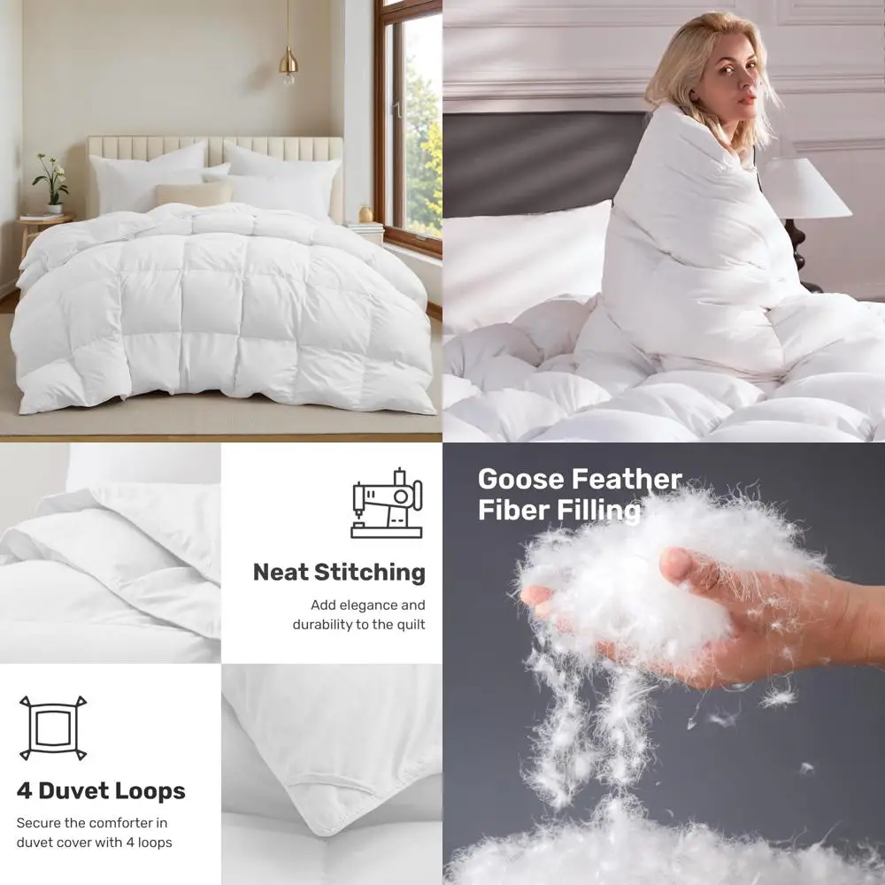 

Всесезонное пуховое одеяло — ультрамягкая пододеяльник с пухозащитным чехлом, облачным пухом и перьевой смесью, подходит для года