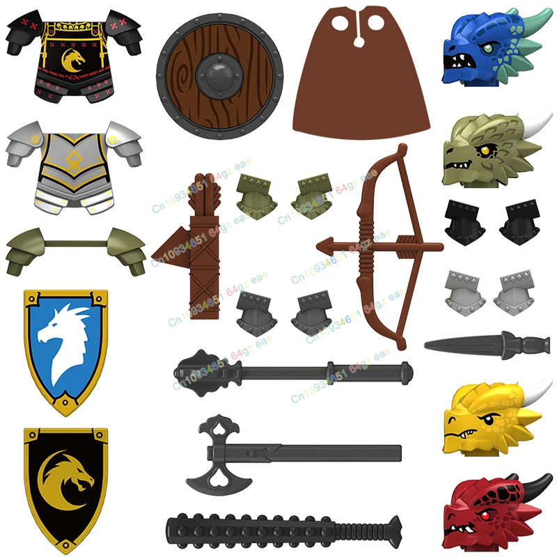 

Dragon Knight Building Blocks Mini Action Figures Bricks Assembly Accessory Helmets Vests Axes Shields Brick Christmas Toys N833