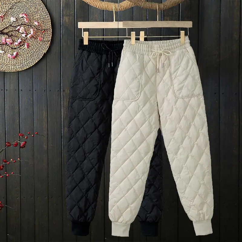 Winter New Down Pants High Waist Women Wear Fashion Thickened Warm Harlan Cotton Pants Trendy Brand Explosions